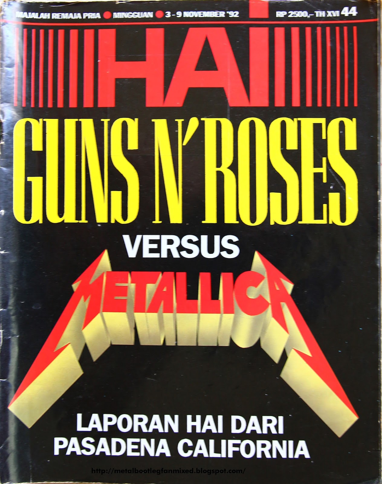 Metal Bootleg Fan Mixed Liputan Concert Guns N Roses Vs Metallica Pasadena October 1992