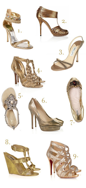 A Wedding Addict: Pretty Gold Wedding Shoes