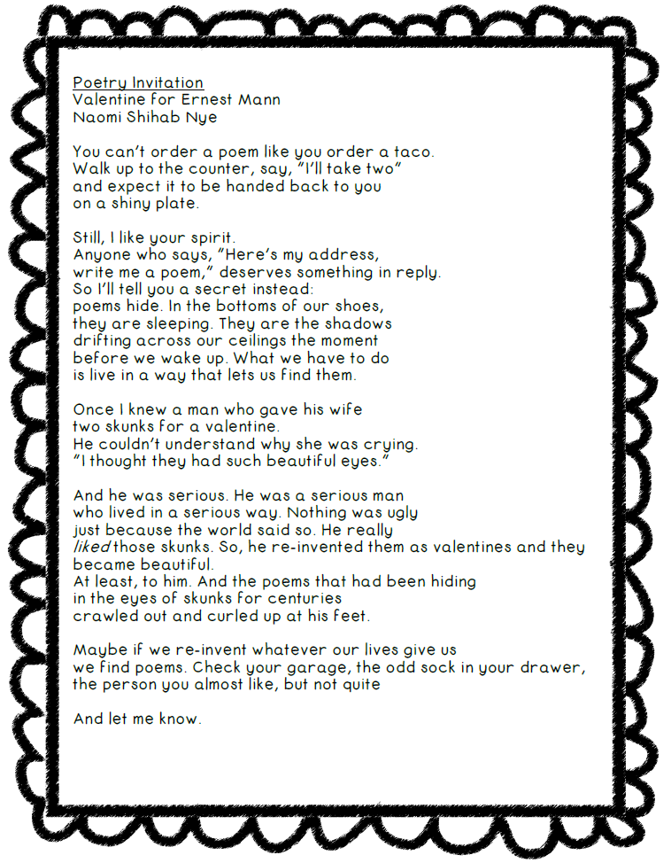 Workshop Wednesday: Poetry Invitation! | My Shoestring Life