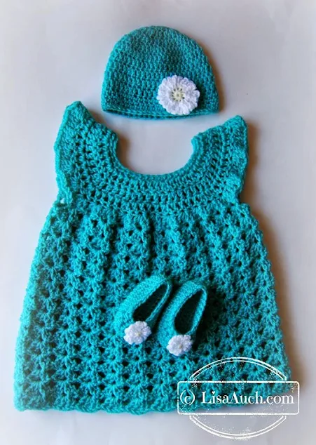 free crochet baby crochet patterns dress hat and booties