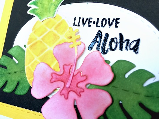 newton's nook designs | kimpletekreativity.blogspot.com | handmade card | live love aloha | tropical | hibiscus | pineapple | cardmaking | papercraft 