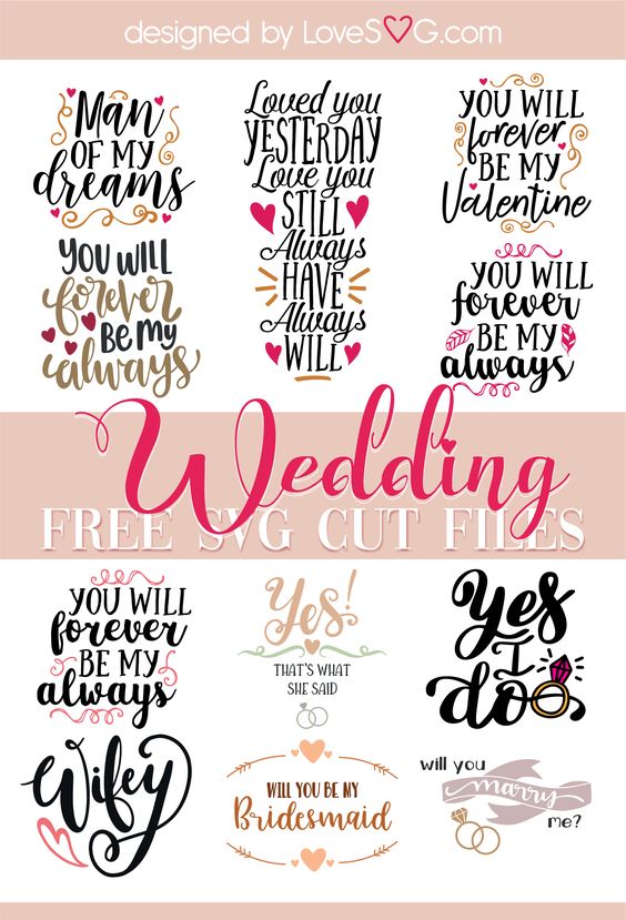 Download Free Wedding Svgs SVG Cut Files