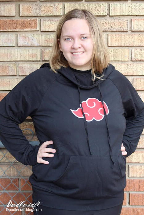 Naruto Akatsuki Robe Cloud Hoodie with Cricut Layered Iron-on Vinyl