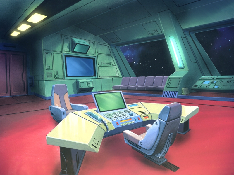 Anime Landscape: Anime Spaceship Control Center Background