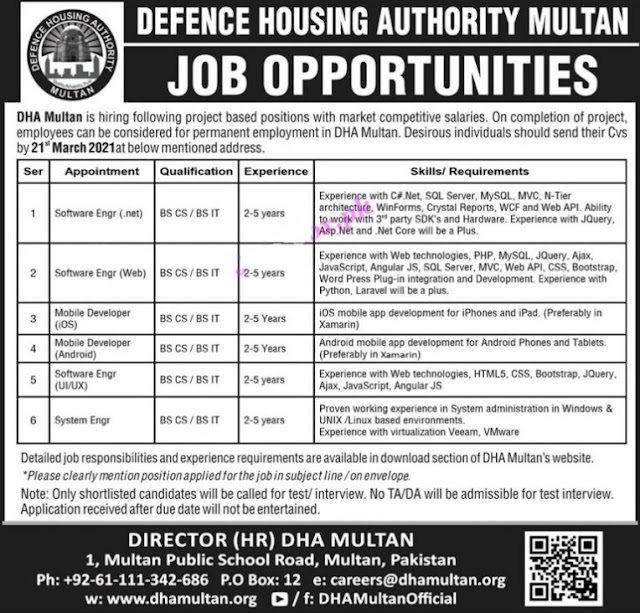 Today latest Jobs DHA Defence Housing Authority March 2021 Apply Now Today latest Jobs DHA Defence Housing Authority March 2021 Apply Now