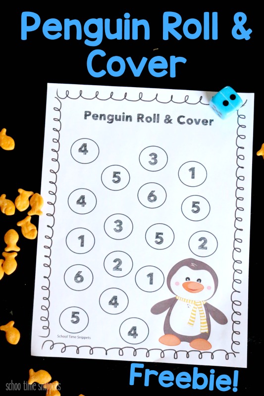 Penguin Roll Cover Numbers Game School Time Snippets Penguin Roll Cover Numbers Game School Time Snippets