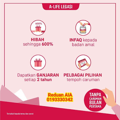 AIA Takaful Legasi  Free Hibah dan Infaq