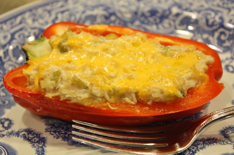 pass the peas, please chicken enchilada stuffed peppers