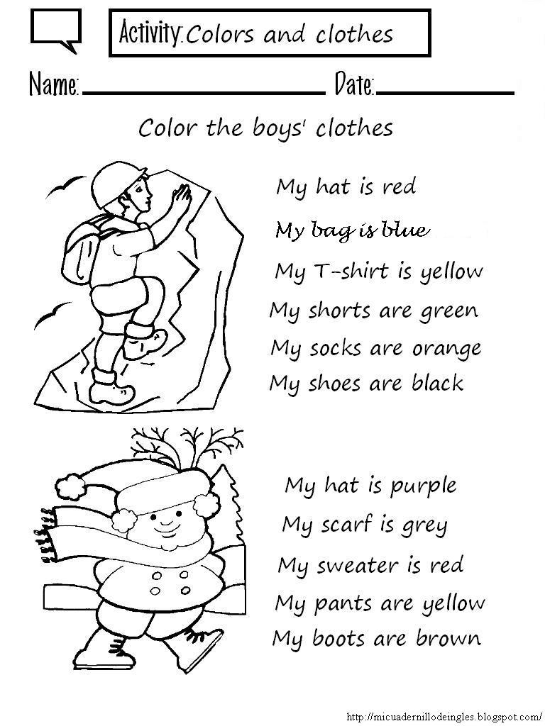 hi kids clothes worksheets