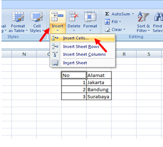 Cara Menyisipkan Sel, Baris dan Kolom di Microsoft Excel Cara Menyisipkan Sel, Baris dan Kolom di Microsoft Excel