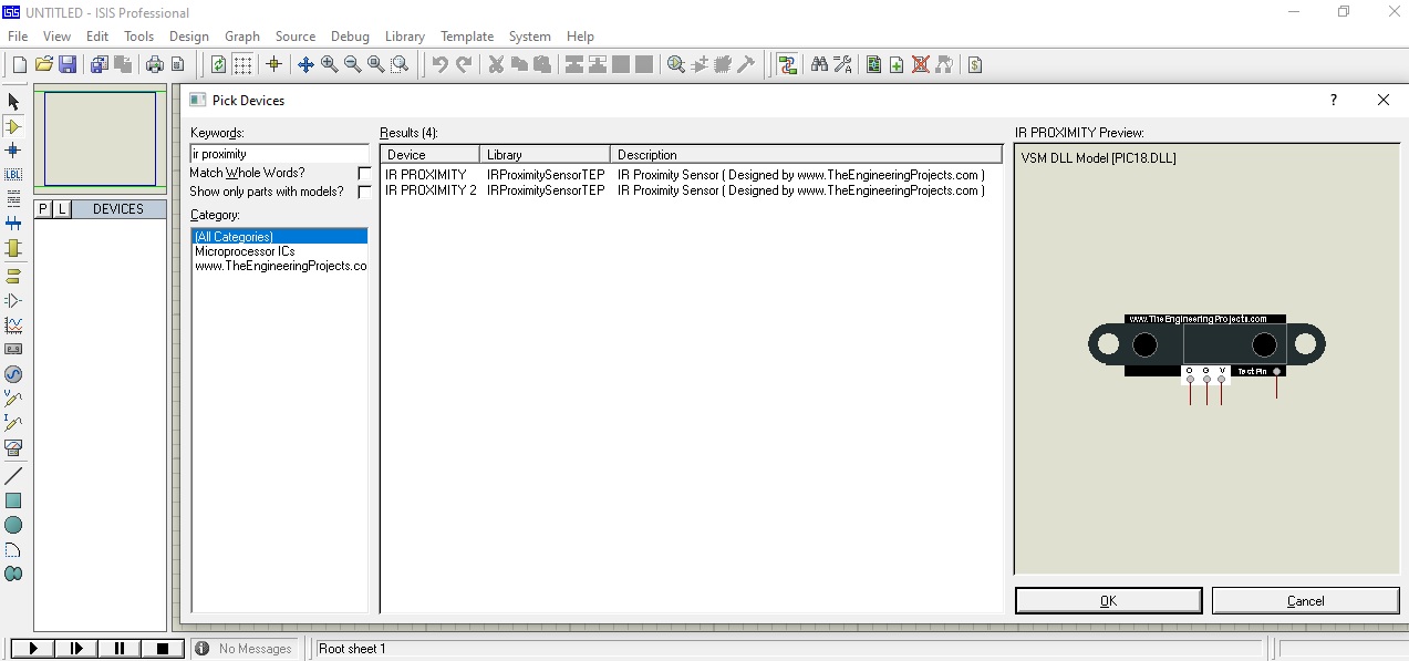 Vishal Nagar IR Proximity Sensor Library for Proteus