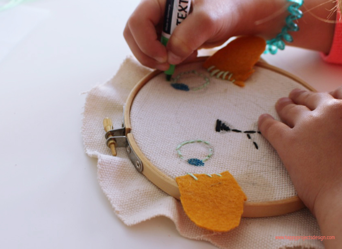 coser con niños diy bastidor