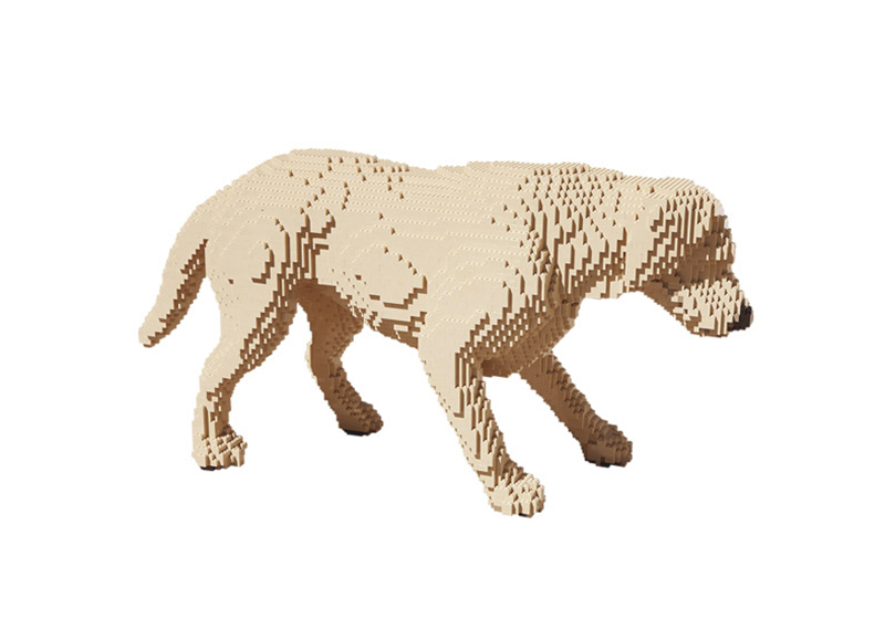 Dog made of lego bricks