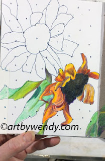 Step 7: Sketchbooking Activity: Sunflowers in the Field