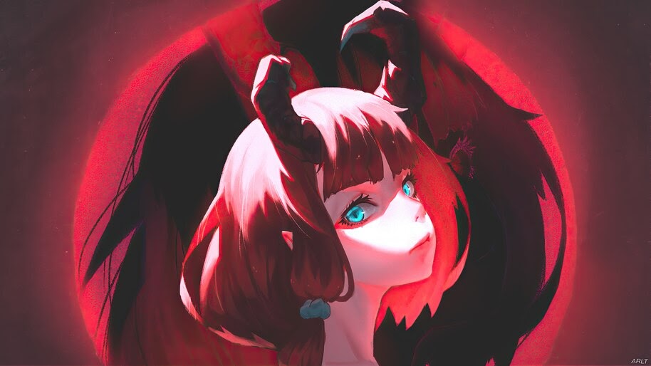 Anime, Girl, Demon, Horns, Fantasy, 4K, #4.2419