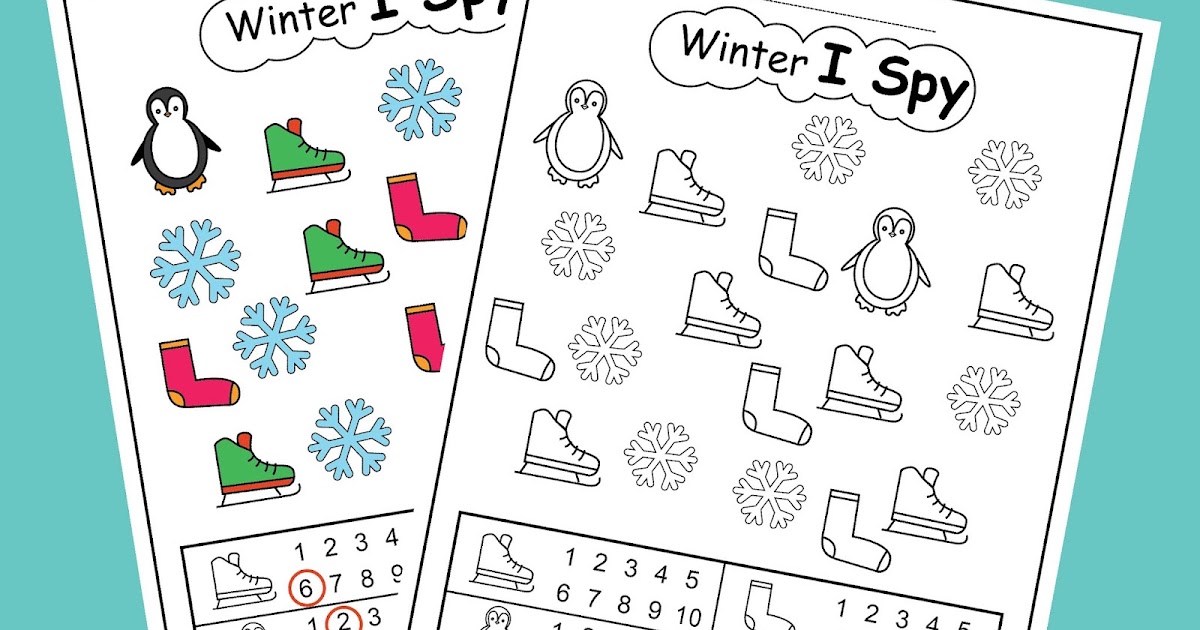 Winter I Spy Coloring Pages Game Easy Level