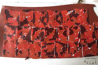 Plaque pâte polymère imitation marbre rouge Sculpey Pardo Stenna Création