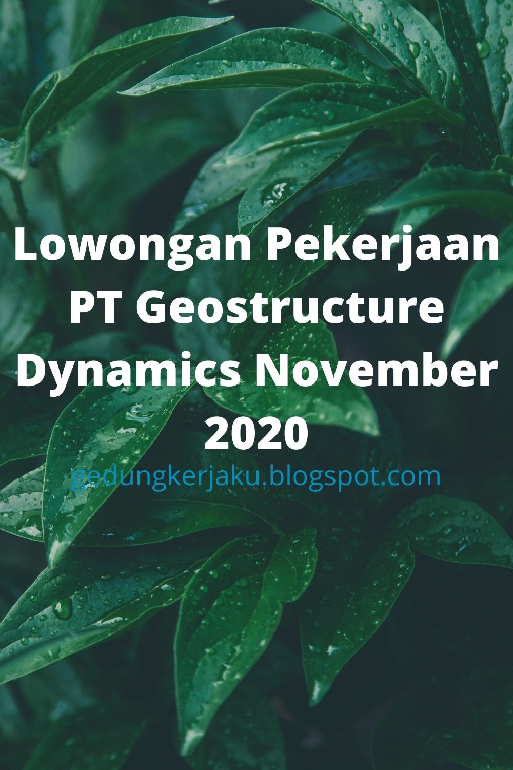 Lowongan Pekerjaan PT Geostructure Dynamics November 2020