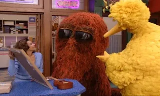 Snuffy plays the ukulele and becomes visible. Big Bird and Snuffy sing It's Me and You Forever. Maria is happy. Sesame Street Episode 4070, Snuffy's Invisible part 2, Season 35