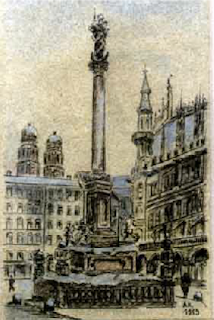 Hitler's painting of Marienplatz