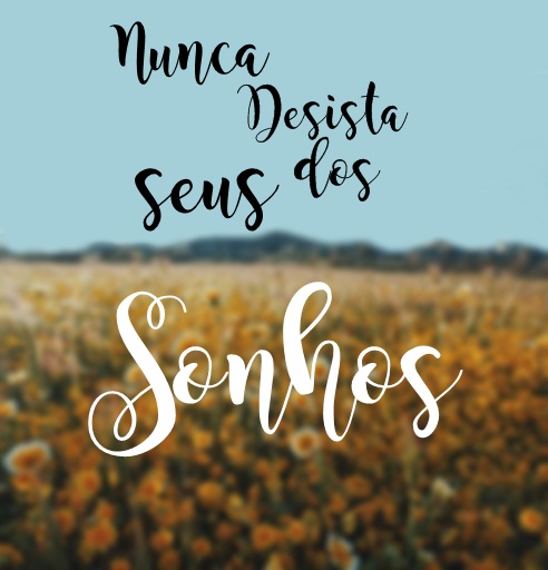 Nunca desista dos seus sonhos, por mais que pareçam imposs…