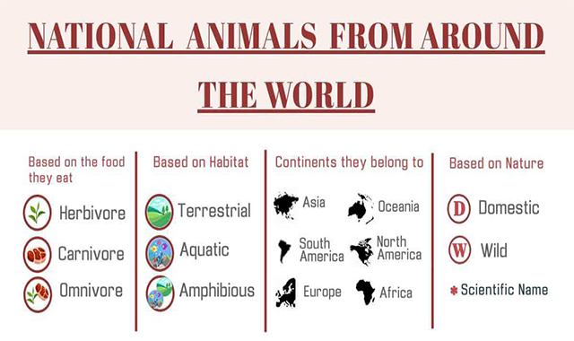 National Animals from Around the World #infographic - Visualistan