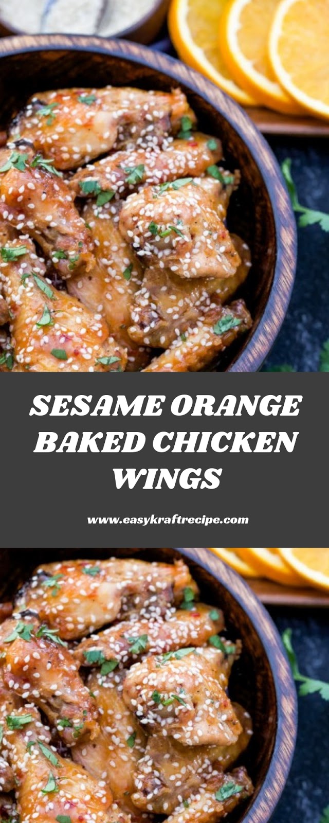 SESAME ORANGE BAKED CHICKEN WINGS