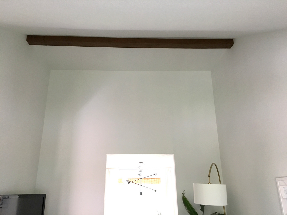 Our Faux Wood Beam In Our Vaulted Living Room Ceiling