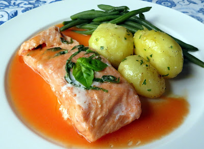 Steamed Sea Trout with a Ginger & Tomato Sauce