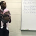 An Amazing Math Professor Teaches While Holding His Student's Baby, As She Couldn't Find A Babysitter