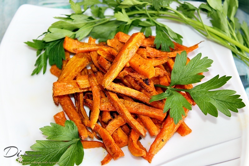 Pieczone frytki z marchewki | Di bloguje
