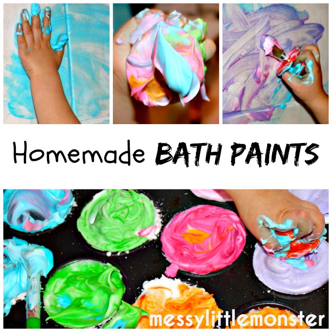 Bath Paints using 2 ingredients - Laughing Kids Learn