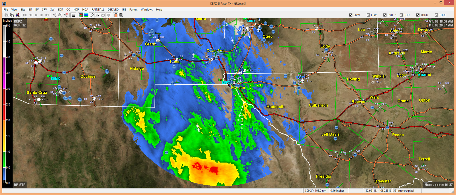Southern New Mexico Gets Rain.
