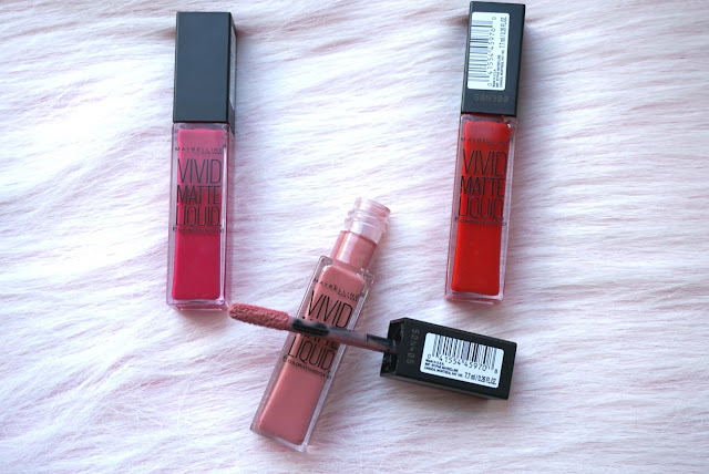 Maybelline Vivid Matte Liquid Lipstick: Nude Flush, Fuschia Ecstasy & Rich Red Maybelline Vivid Matte Liquid Lipstick: Nude Flush, Fuschia Ecstasy & Rich Red