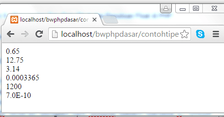 Tutorial Php Pemula | tutorial php pemula bagian 8 pengenalan tipe data float Tutorial Php Pemula | tutorial php pemula bagian 8 pengenalan tipe data float