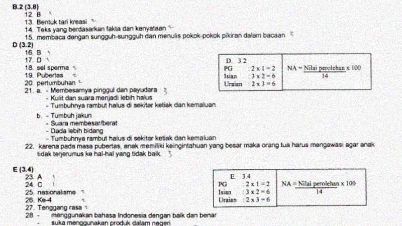 Kunci Jawaban Soal PAT Kelas 6 Tema 6 Menuju Masyarakat