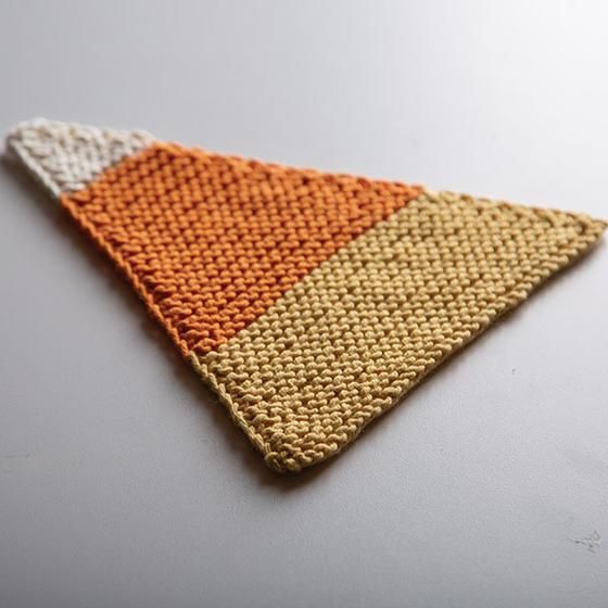 Stana's Critters Etc. Knitting Pattern for Candy Corn Dishcloth
