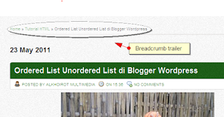 Breadcrumb di Blogger