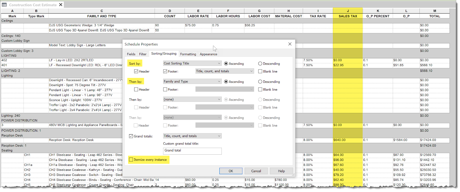 BIM Chapters Revit Schedules and Itemize Every Instance