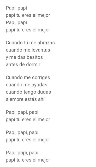 1ero : Canción para papi