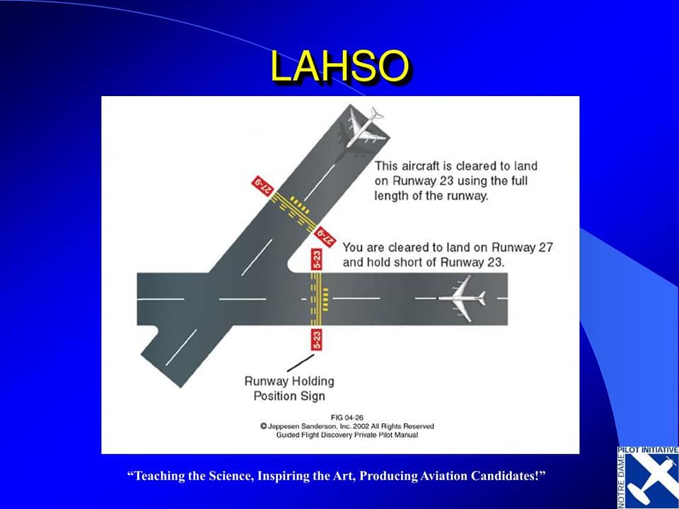 Land and Hold Short Operations (LAHSO) اسأل الطيار ask pilot