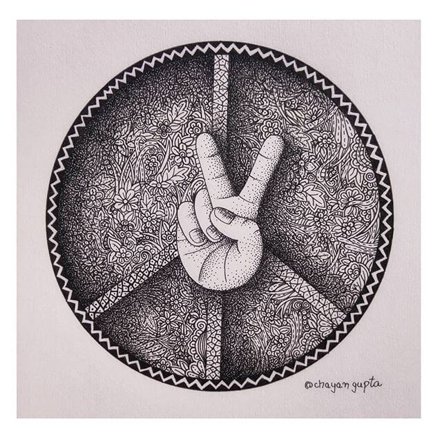 04-Peace-V-Chayan-Gupta-3D-Mandala-Drawings-www-designstack-co