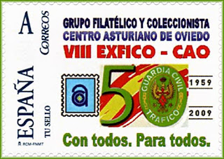 Sello personalizado del 50 aniversario dela Guardia Civil de Tráfico