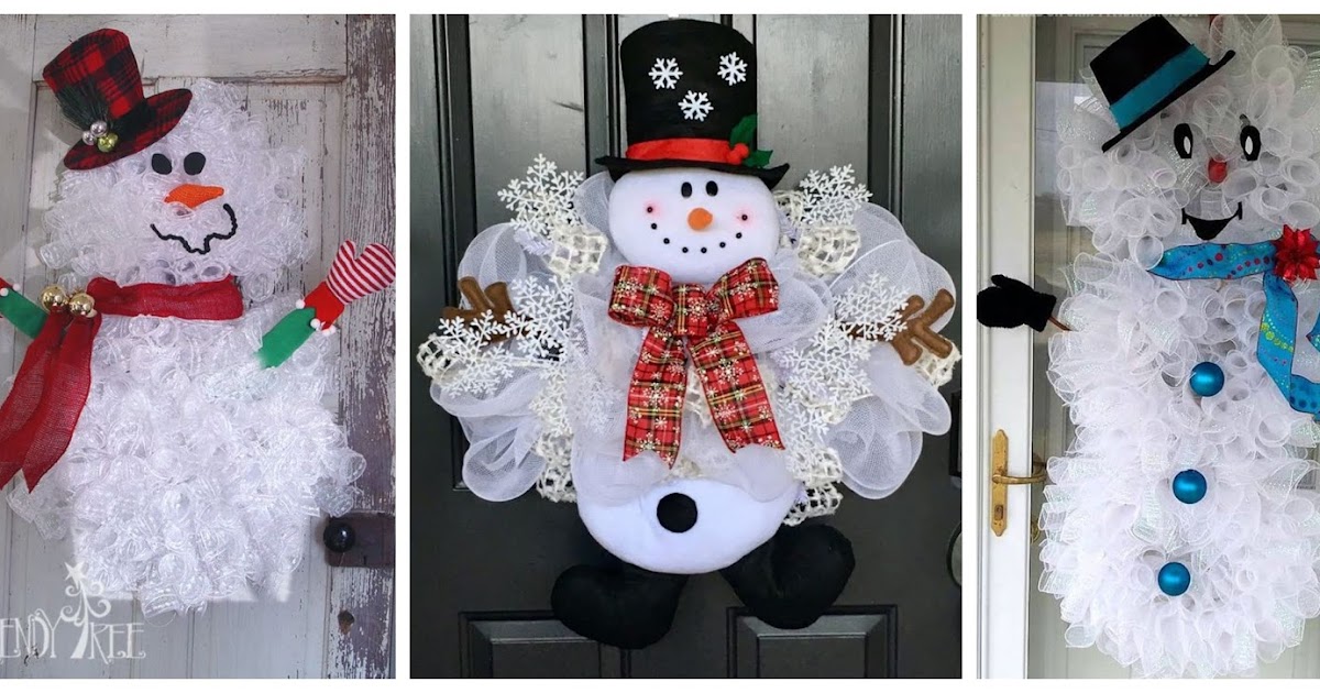 10 para decorar puerta en navidad con muñecos de nieve Solountip.com