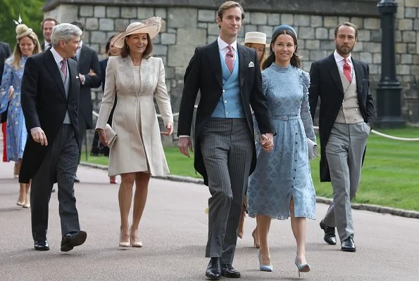 Lady Gabriella wore a bespoke dress designed by Luisa Beccaria, diamond tiara. Prince Harry, Pippa Middleton, Queen Elizabeth