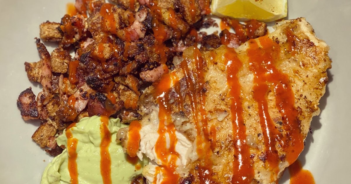 Crispy Chicken with Bacon Breadcrumbs and Avocado Sauce