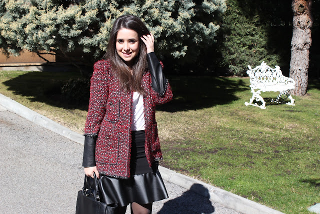 DIY falda con peplum de cuero