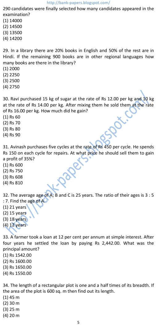 Bank Aptitude Questions And Answers