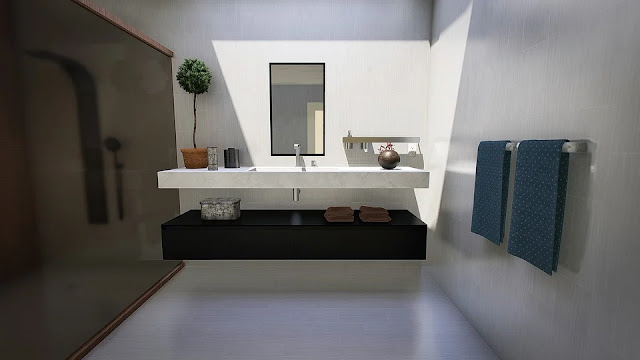 bagno-render-immagine-bagno moderno-bagno 3D
