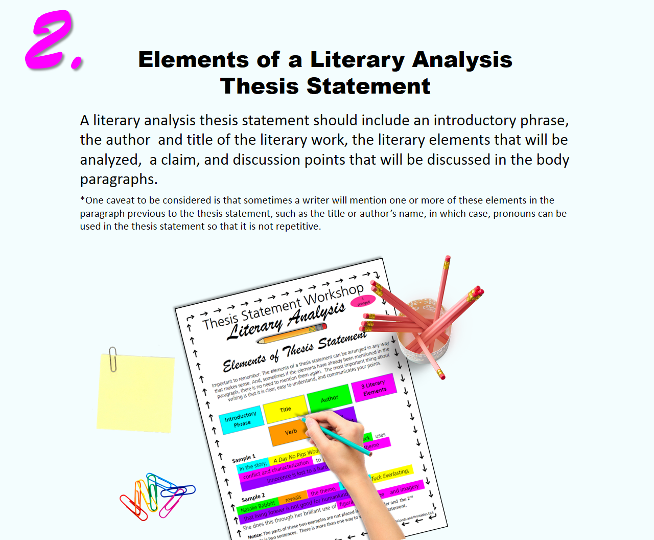 thesis statements about literary elements